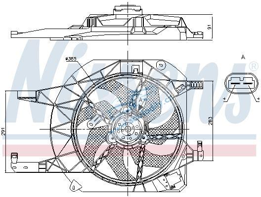 Ventilátor chladiče Opel Vivaro, Renault Trafic II, Primastar 93198444, 7701050191