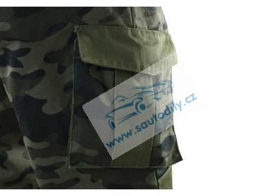 Kvalitní maskáčové pracovní kalhoty s laclem a certifikátem
