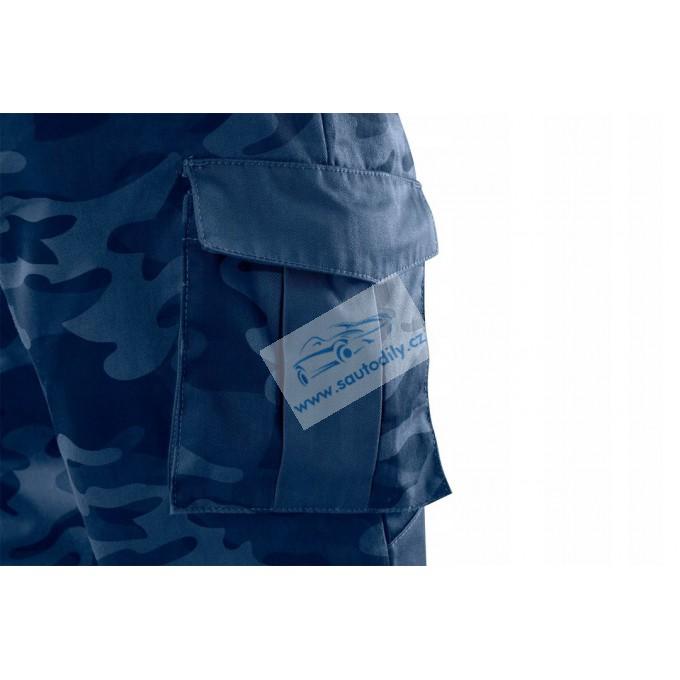 Maskáčové montérky, zesílená kolena Exclusive Slim Fit modré